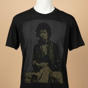 Rock & Roll Icons Jimi Hendrix Text Portrait Tee L NWOT